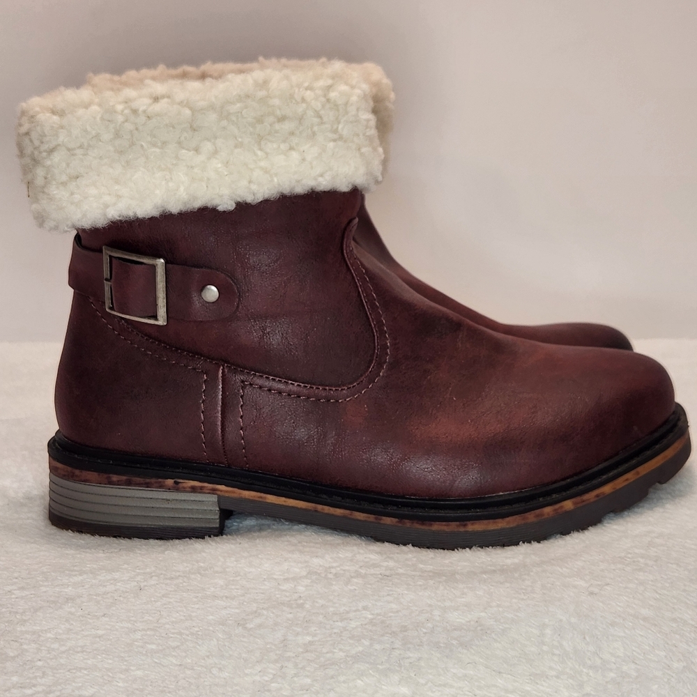 💧Wanderlust Windsor Burgundy Waterproof Boots Women's Size 11 Zip Closures